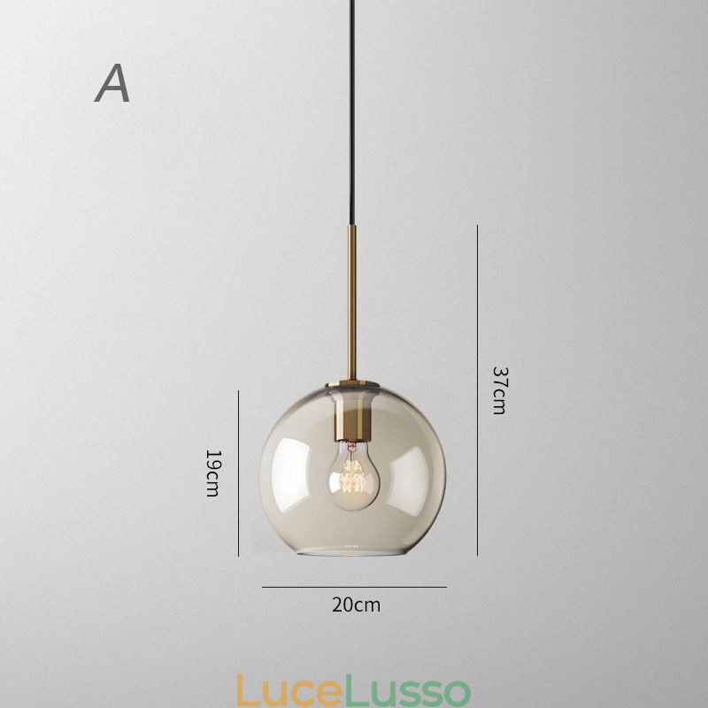 Lampada a sospensione in vetro a 3 luci, classica, a grappolo, da caffè