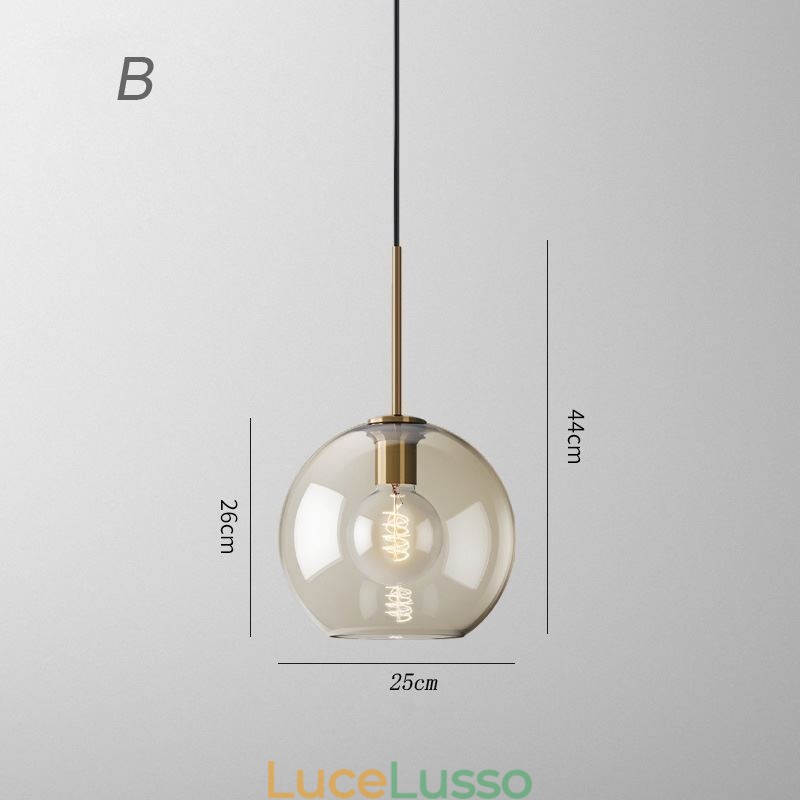 Lampada a sospensione in vetro a 3 luci, classica, a grappolo, da caffè
