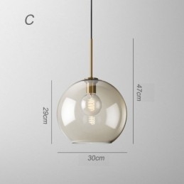 Lampada a sospensione in vetro a 3 luci, classica, a grappolo, da caffè