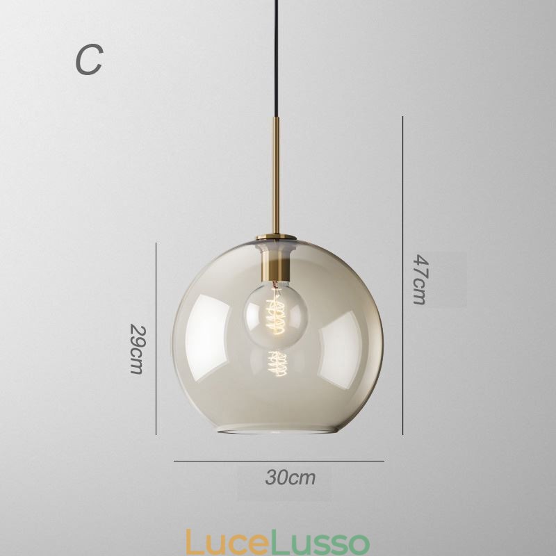 Lampada a sospensione in vetro a 3 luci, classica, a grappolo, da caffè