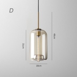 Lampada a sospensione in vetro a 3 luci, classica, a grappolo, da caffè