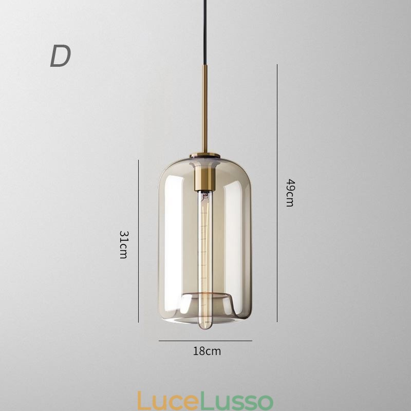 Lampada a sospensione in vetro a 3 luci, classica, a grappolo, da caffè
