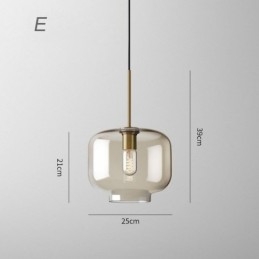 Lampada a sospensione in vetro a 3 luci, classica, a grappolo, da caffè
