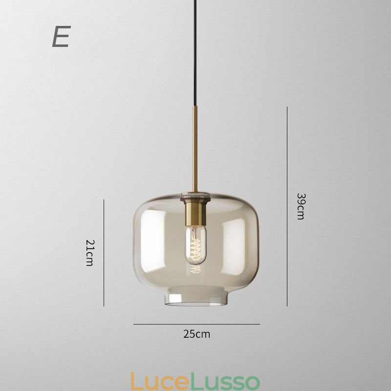 Lampada a sospensione in vetro a 3 luci, classica, a grappolo, da caffè