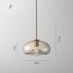 Lampada a sospensione in vetro a 3 luci, classica, a grappolo, da caffè
