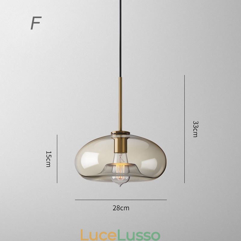 Lampada a sospensione in vetro a 3 luci, classica, a grappolo, da caffè