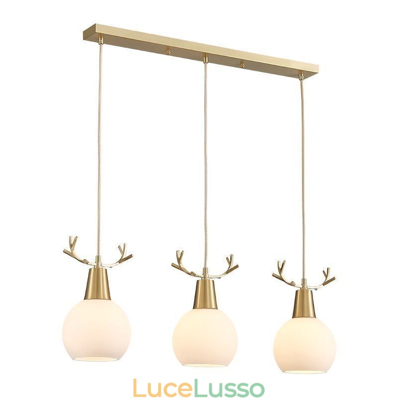Moderna semplice lampada a sospensione in rame Antler lampada a sospensione