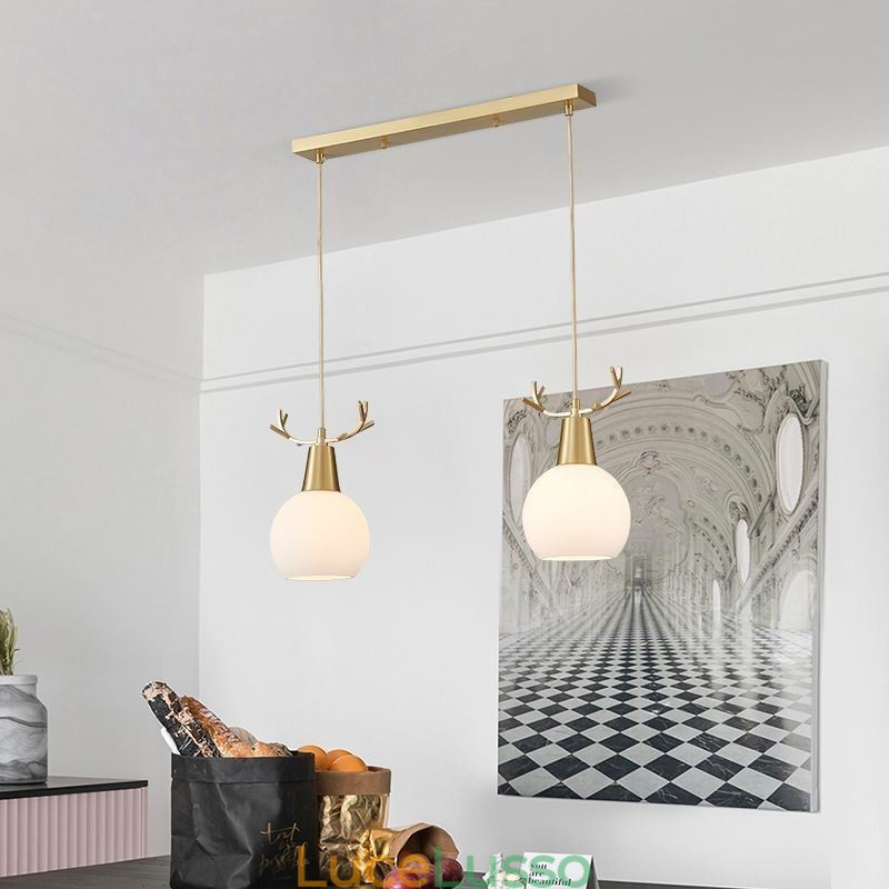 Moderna semplice lampada a sospensione in rame Antler lampada a sospensione