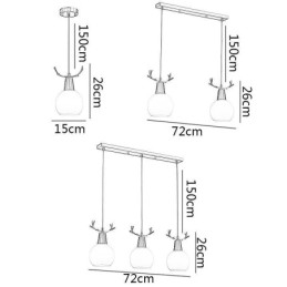 Moderna semplice lampada a sospensione in rame Antler lampada a sospensione