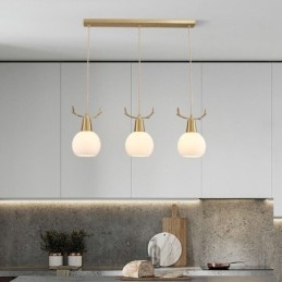 Moderna semplice lampada a sospensione in rame Antler lampada a sospensione
