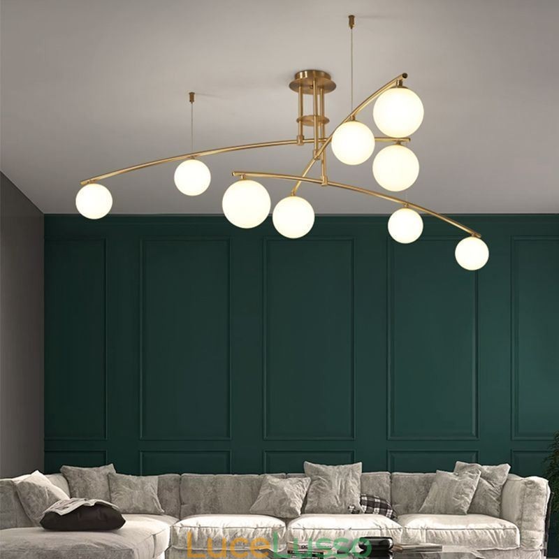 Lampadario a sospensione in vetro Magic Bean