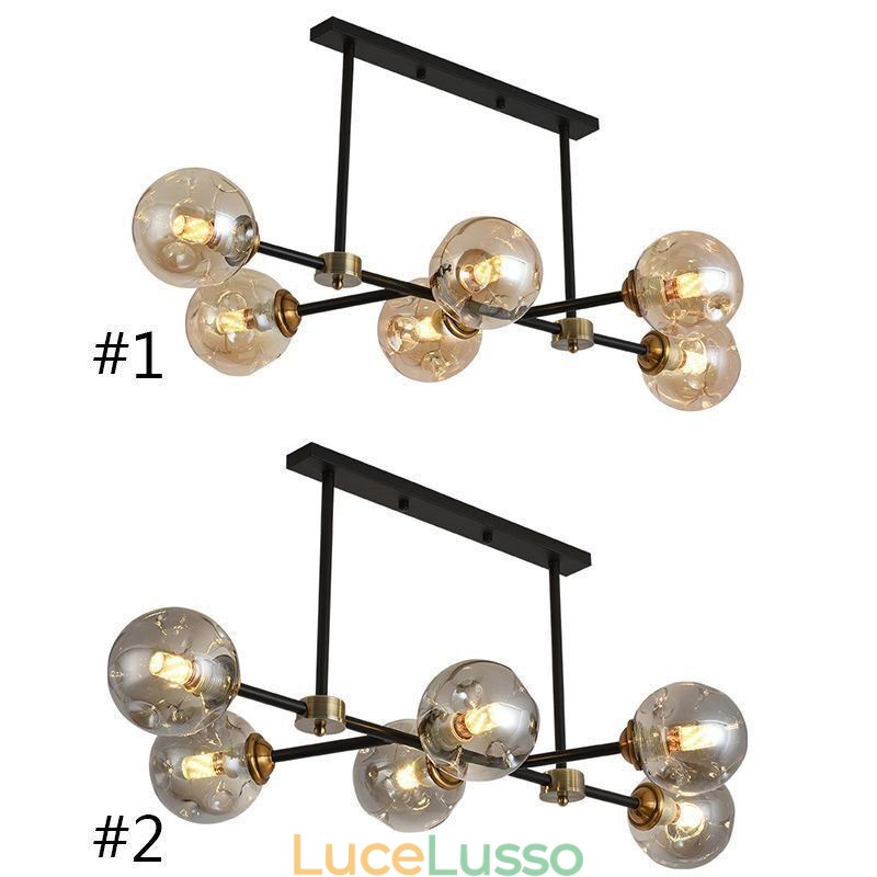 Lampada da soffitto moderna in vetro a 6 luci Magic Bean Light Fixture