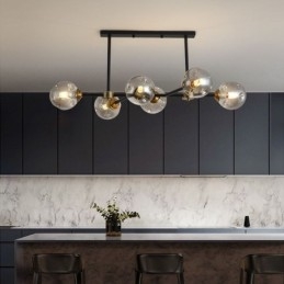 Lampada da soffitto moderna in vetro a 6 luci Magic Bean Light Fixture