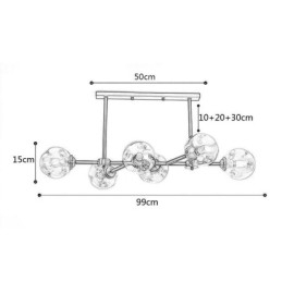 Lampada da soffitto moderna in vetro a 6 luci Magic Bean Light Fixture