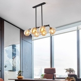 Lampada a sospensione Magic Bean in vetro con globo di illuminazione