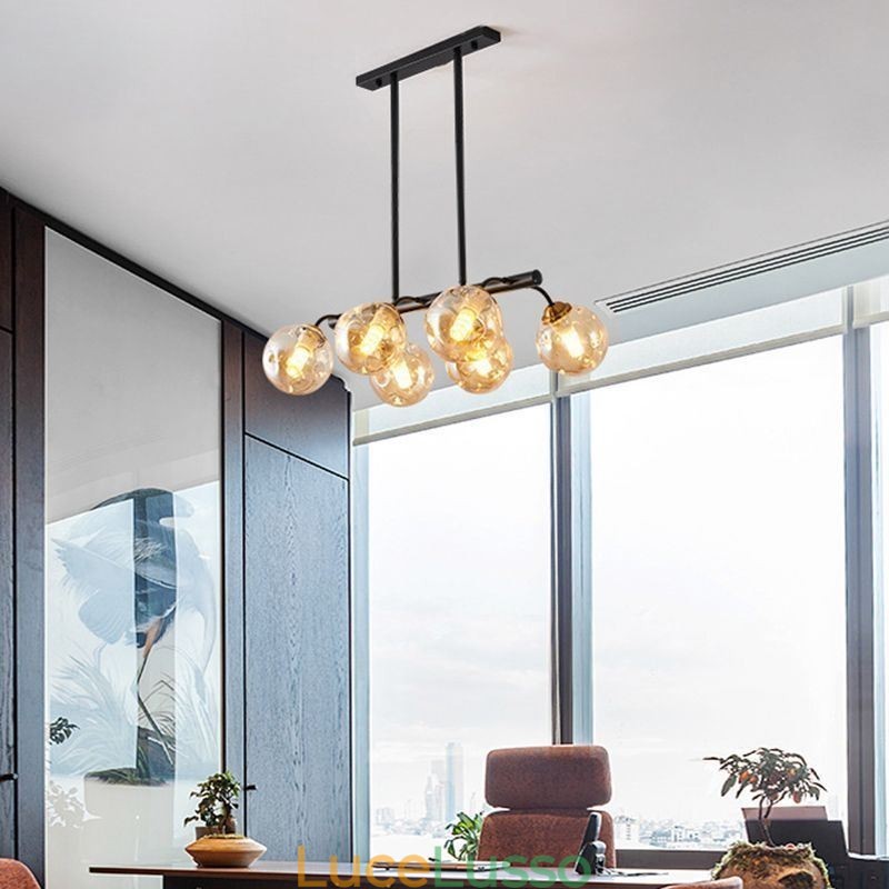 Lampada a sospensione Magic Bean in vetro con globo di illuminazione