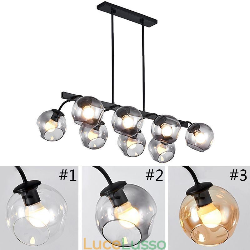 Lampada a sospensione Magic Bean in vetro con globo di illuminazione
