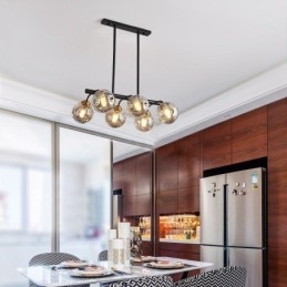 Lampada a sospensione Magic Bean in vetro con globo di illuminazione