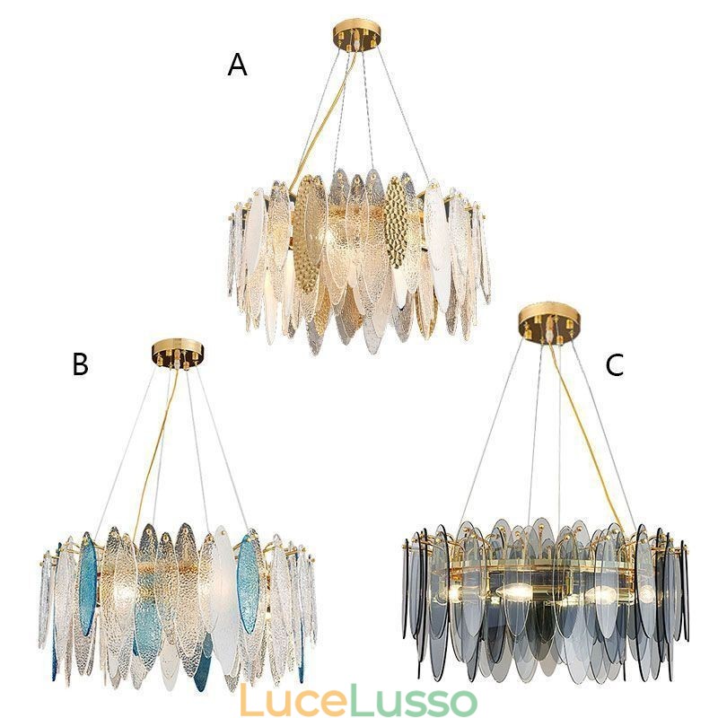 Lampada a sospensione in vetro elegante e contemporanea