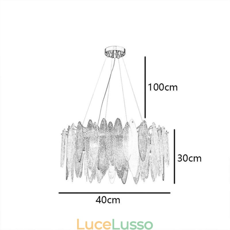 Lampada a sospensione in vetro elegante e contemporanea