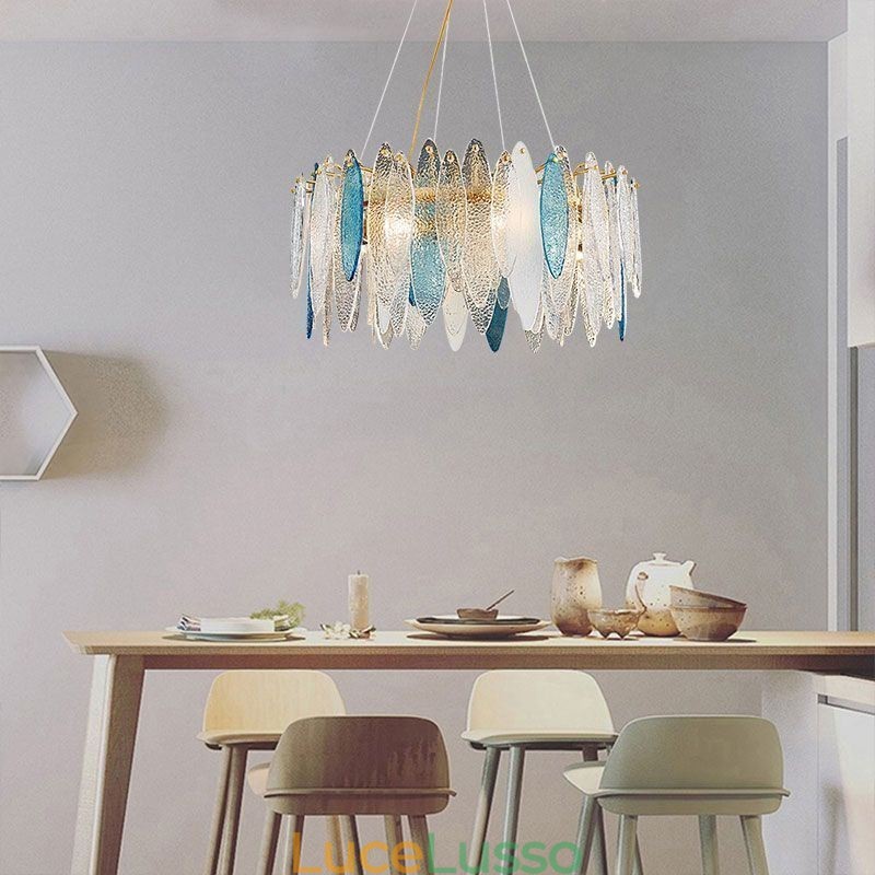 Lampada a sospensione in vetro elegante e contemporanea