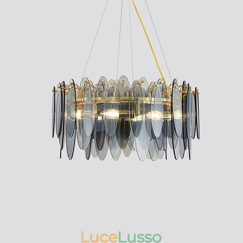 Lampada a sospensione in vetro elegante e contemporanea