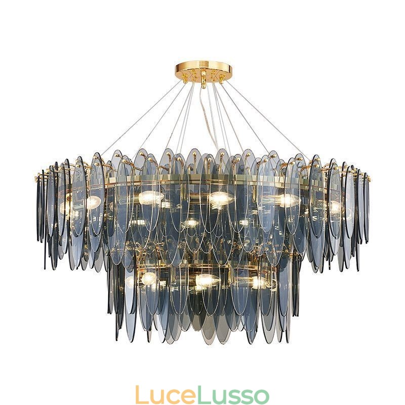 Lampadario moderno in vetro rotondo Elegante lampadario in vetro