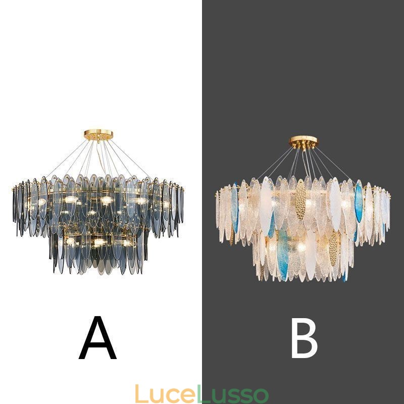 Lampadario moderno in vetro rotondo Elegante lampadario in vetro