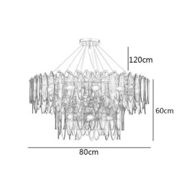 Lampadario moderno in vetro rotondo Elegante lampadario in vetro