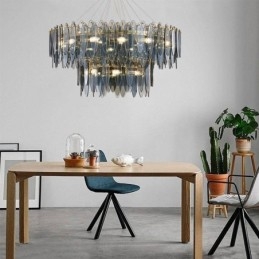 Lampadario moderno in vetro rotondo Elegante lampadario in vetro