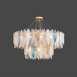 Lampadario moderno in vetro rotondo Elegante lampadario in vetro