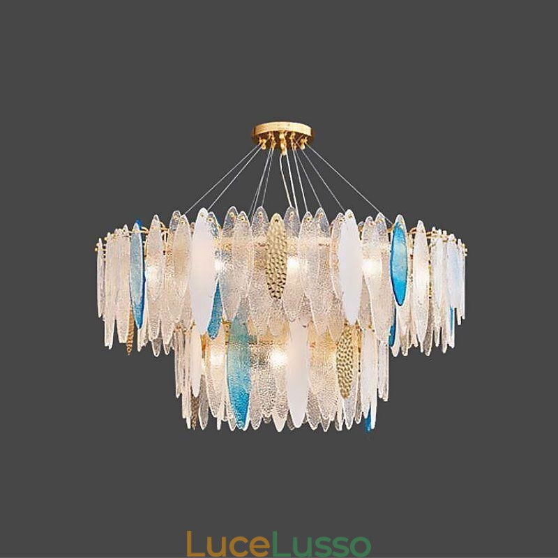 Lampadario moderno in vetro rotondo Elegante lampadario in vetro