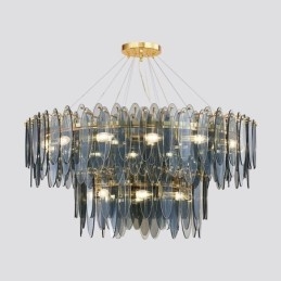Lampadario moderno in vetro rotondo Elegante lampadario in vetro