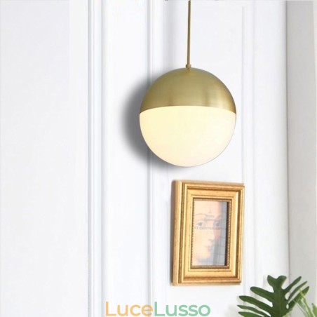 Lampada a sospensione moderna con sfera di vetro, idee per l'isola Lampada a sospensione moderna con sfera di vetro, idee per l'isola