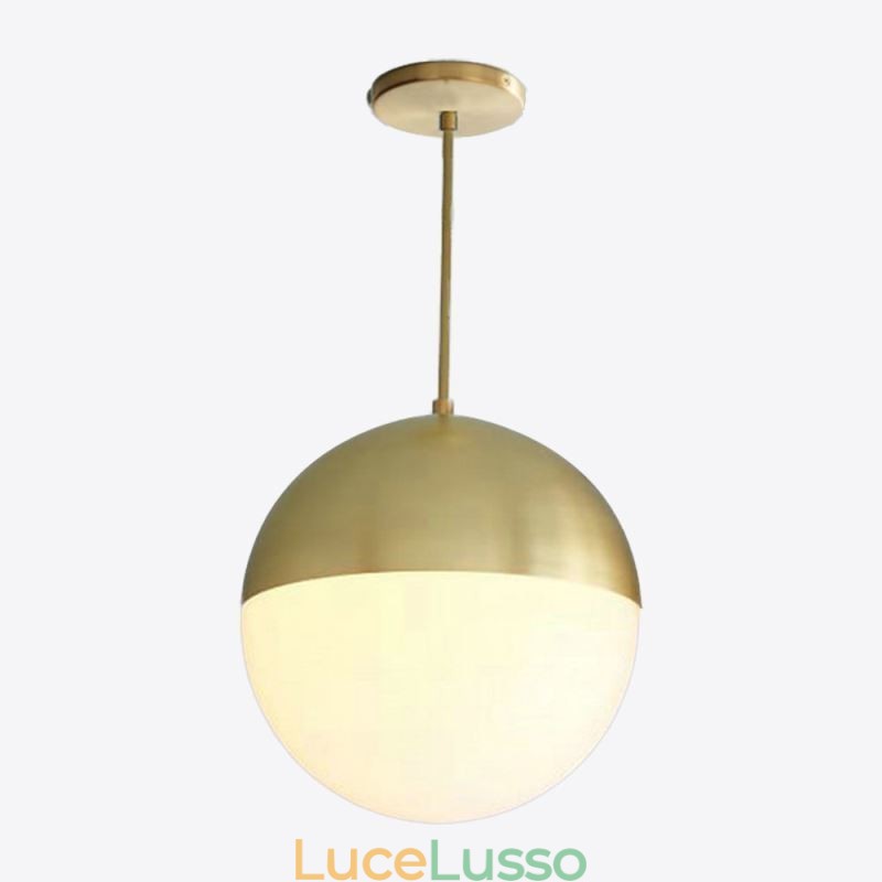 Lampada a sospensione moderna con sfera di vetro, idee per l'isola