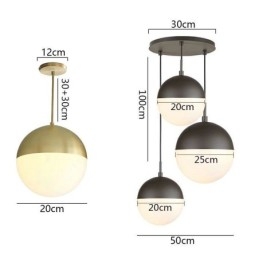 Lampada a sospensione moderna con sfera di vetro, idee per l'isola