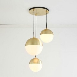 Lampada a sospensione moderna con sfera di vetro, idee per l'isola
