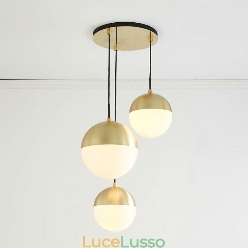 Lampada a sospensione moderna con sfera di vetro, idee per l'isola