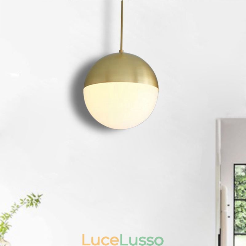 Lampada a sospensione moderna con sfera di vetro, idee per l'isola