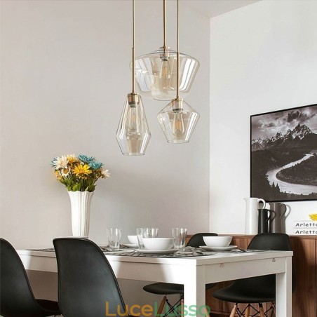 Lampada a sospensione moderna in vetro semplice Lampada a sospensione moderna in vetro semplice