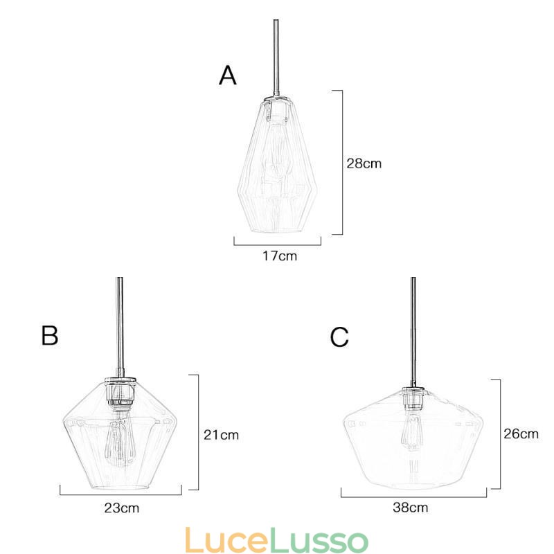 Lampada a sospensione moderna in vetro semplice
