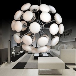 ModernYestaurant Lampada Semplice Lampada a Sospensione Circolare in Vetro Stile Europeo