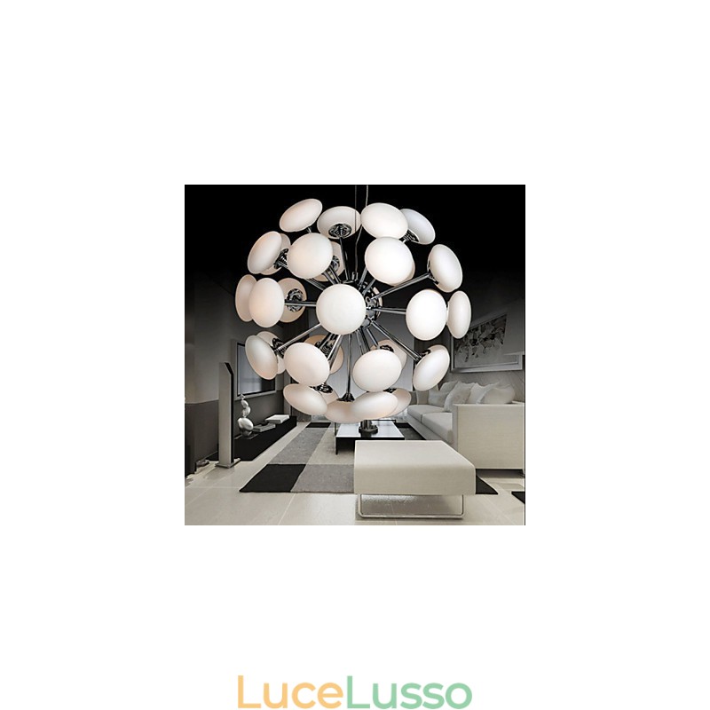 ModernYestaurant Lampada Semplice Lampada a Sospensione Circolare in Vetro Stile Europeo
