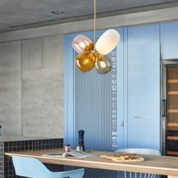 Lampada a sospensione nordica unica in vetro colorato, lampada a palloncino principessa per bambini