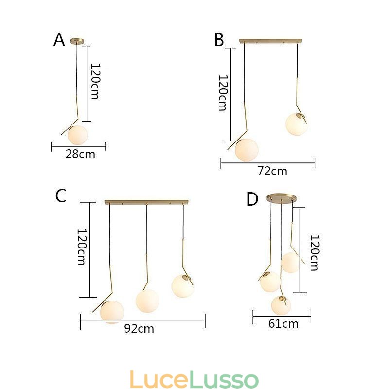 Lampada a sfera in vetro isola