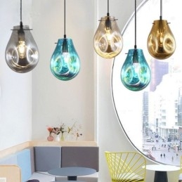 Lampada a sospensione colorata, lampada a isola in vetro a bolle di sapone