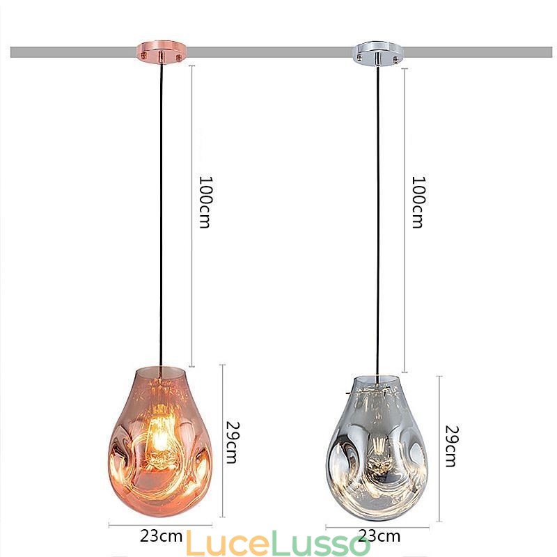 Lampada a sospensione colorata, lampada a isola in vetro a bolle di sapone