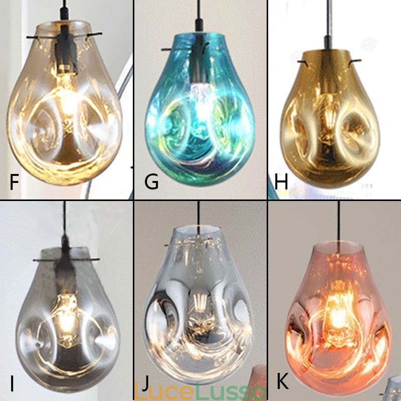 Lampada a sospensione colorata, lampada a isola in vetro a bolle di sapone