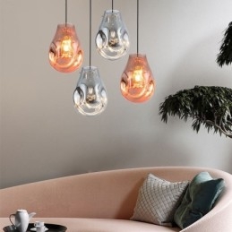 Lampada a sospensione colorata, lampada a isola in vetro a bolle di sapone
