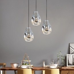 Lampada a sospensione colorata, lampada a isola in vetro a bolle di sapone